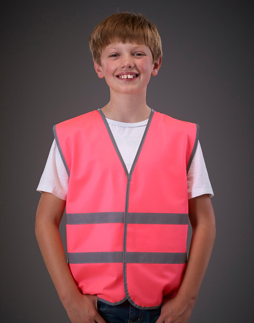 Kids Fluo Reflective Border Waistcoat - Vue 2