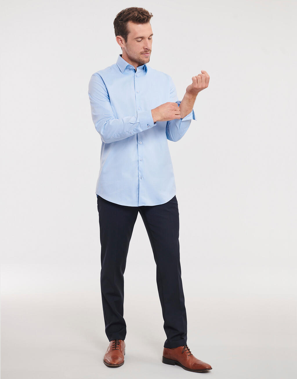 Tailored Contrast Herringbone Shirt LS - Vue 5