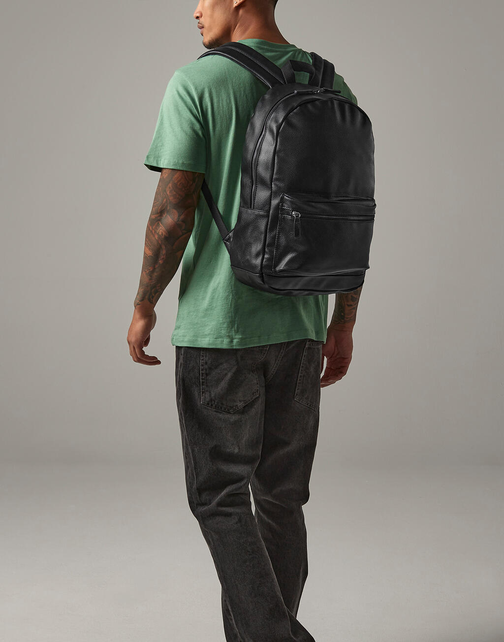 Faux Leather Fashion Backpack - Vue 2