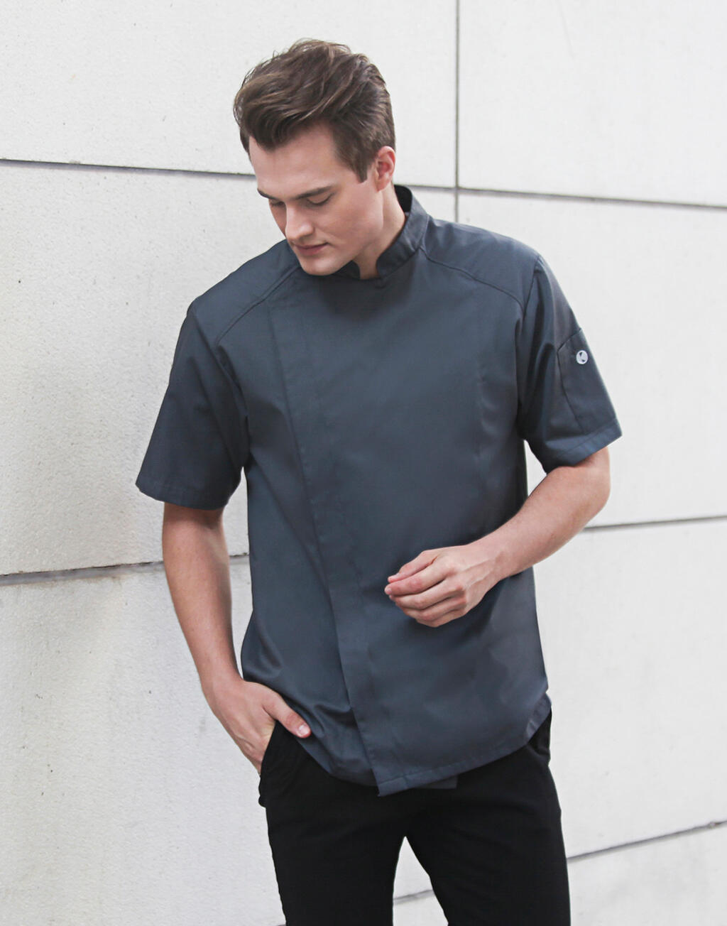 Short-Sleeve Chef Jacket Modern-Look - Vue 2