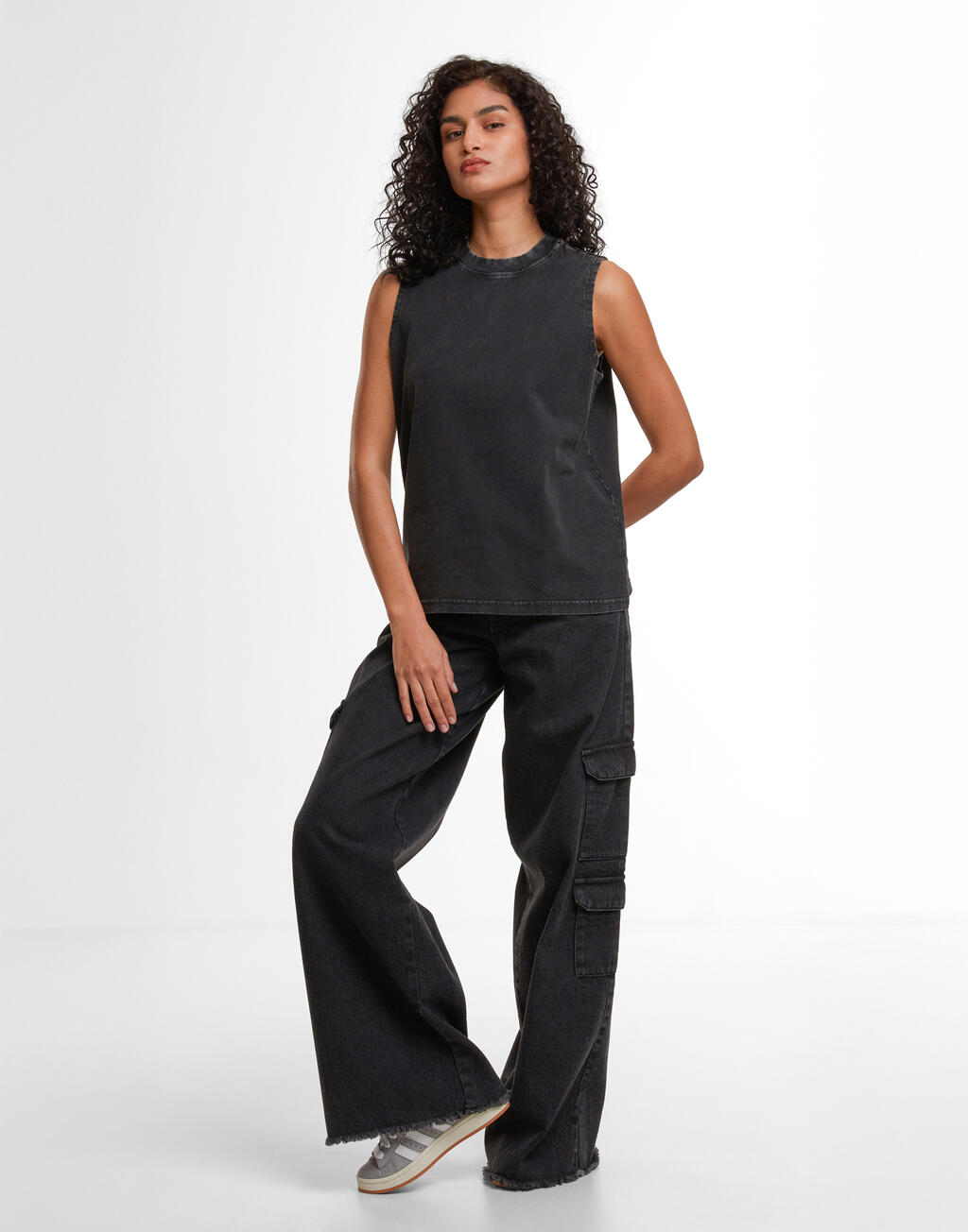 Ladies Vintage Washed Sleeveless Tee - Vue 5