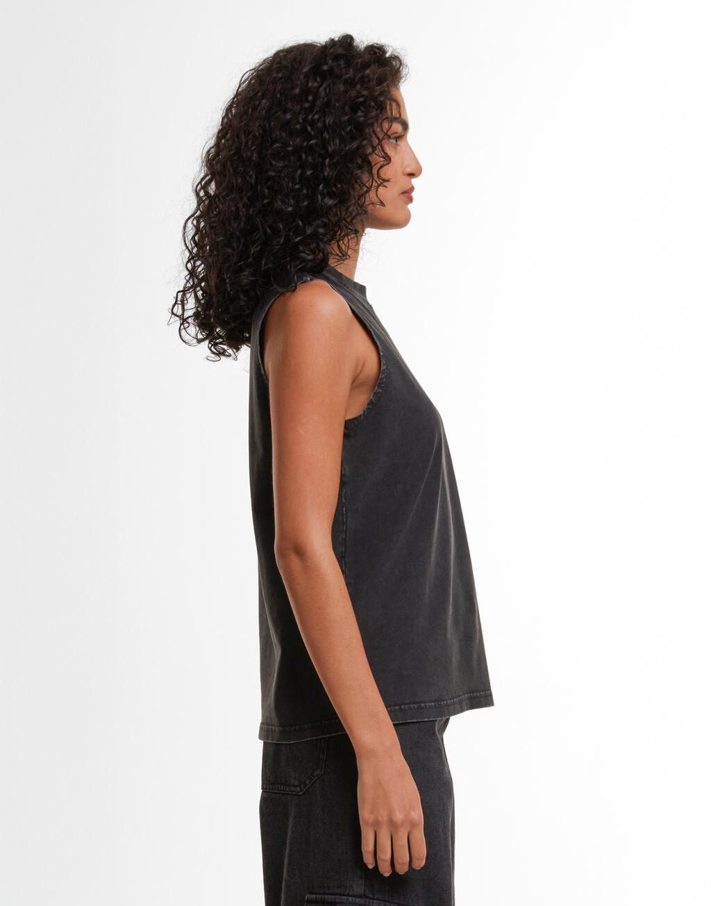 Ladies Vintage Washed Sleeveless Tee - Vue 3