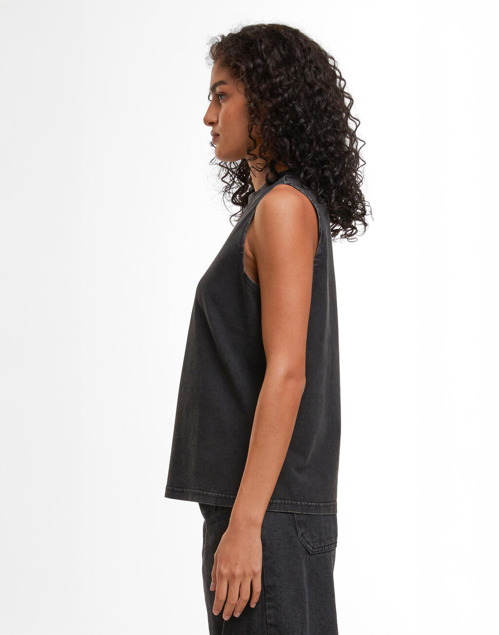 Ladies Vintage Washed Sleeveless Tee - Vue 2