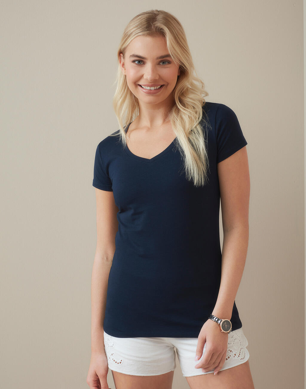 Stretch-T V-neck for women - Vue 2