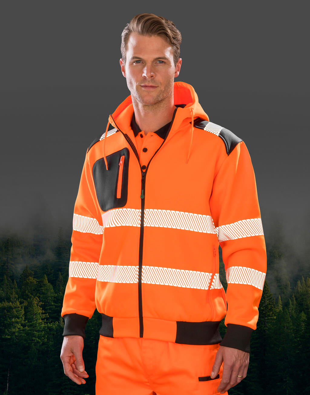 Recycled Robust Zipped Safety Hoody - Vue 2