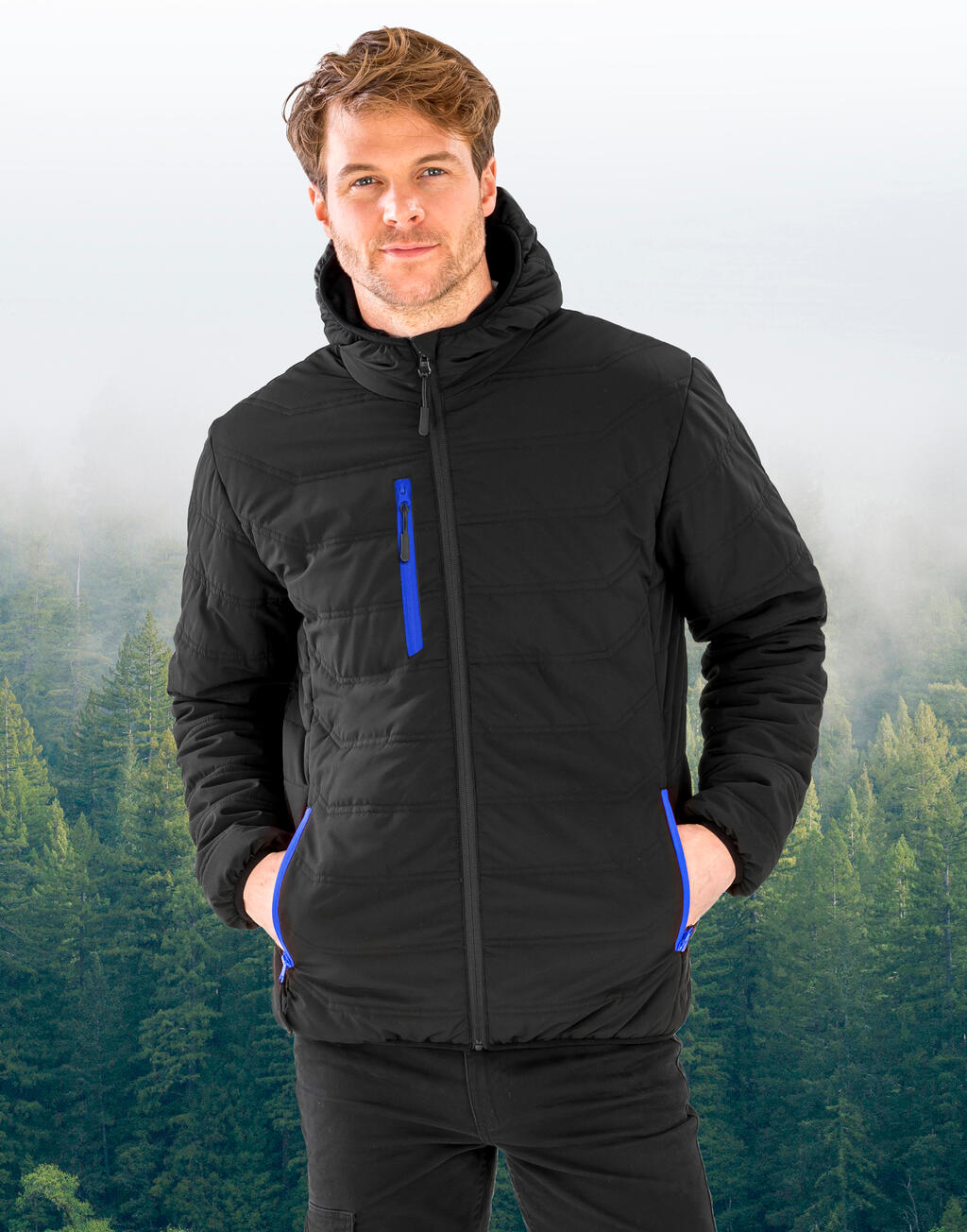 Black Compass Padded Winter Jacket - Vue 3