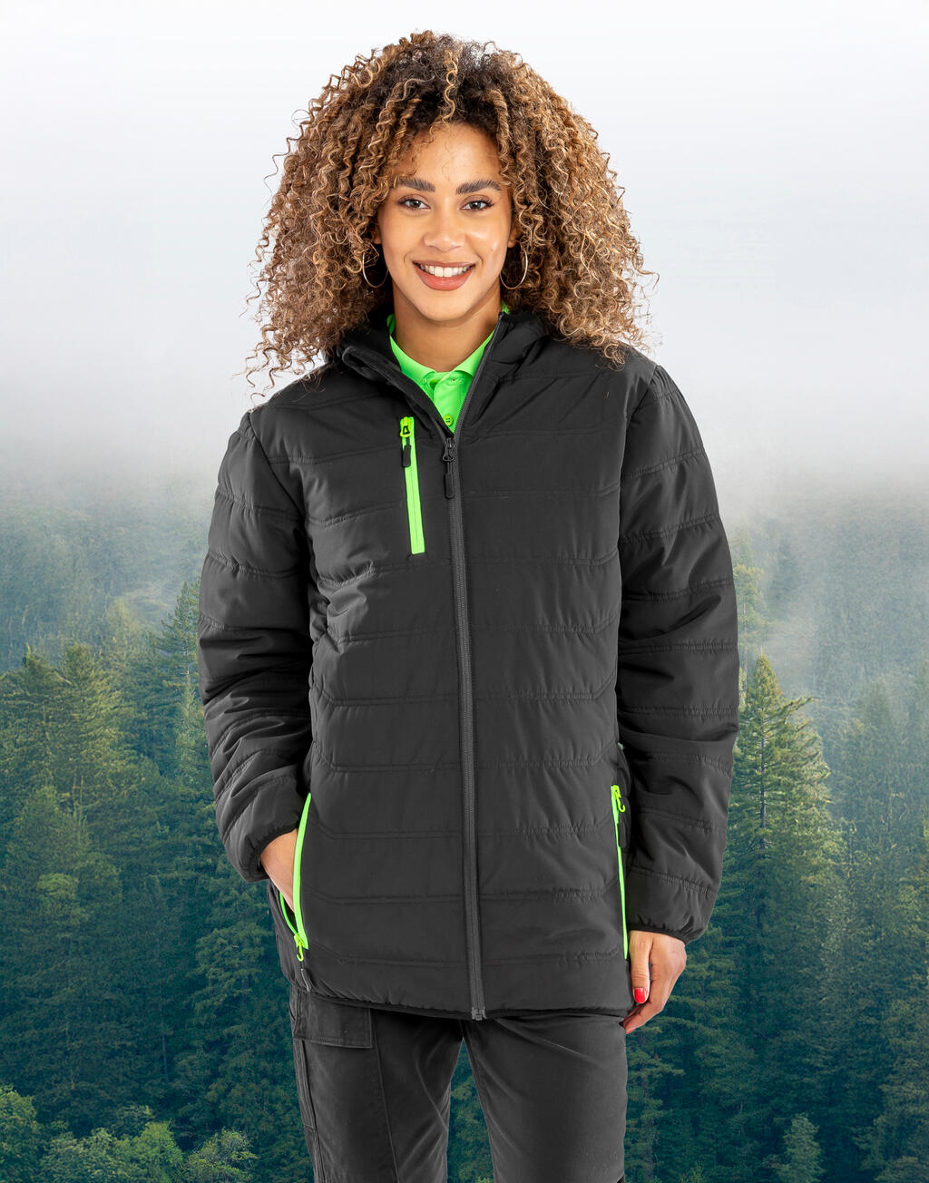 Black Compass Padded Winter Jacket - Vue 4