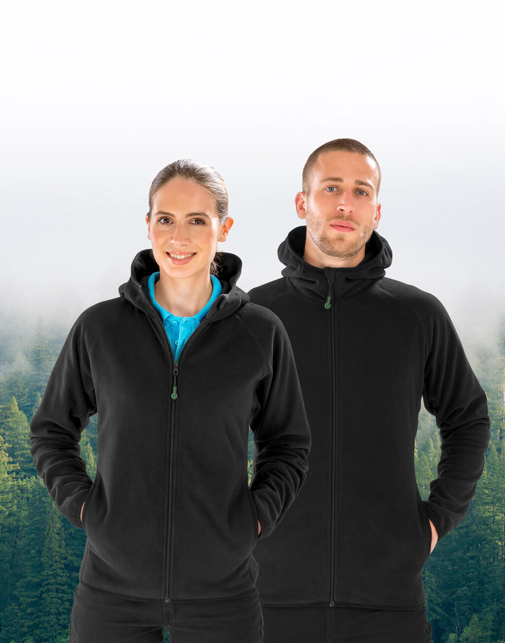 Hooded Recycled Microfleece Jacket - Vue 4