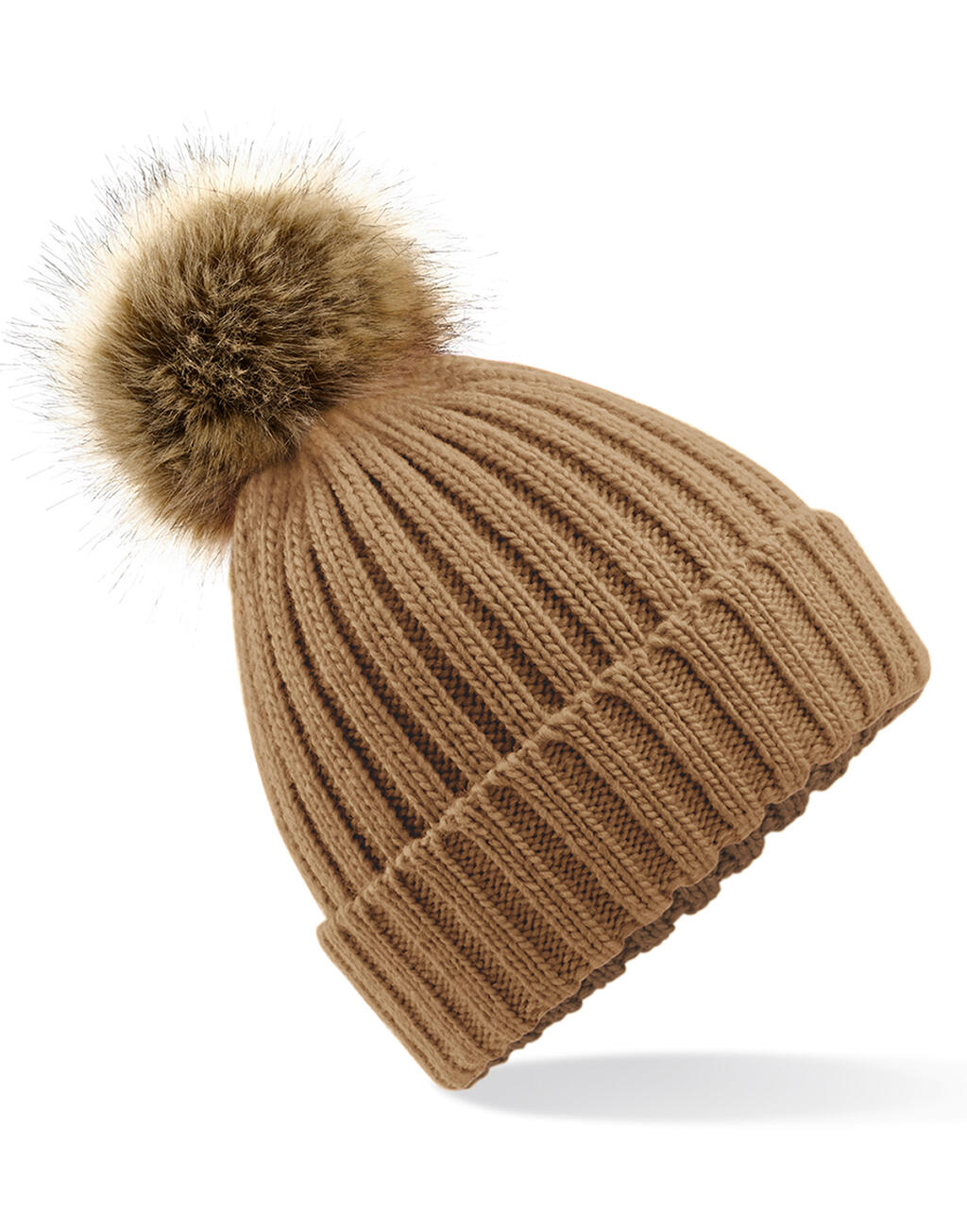Fur Pop Pom Chunky Beanie - Vue 3