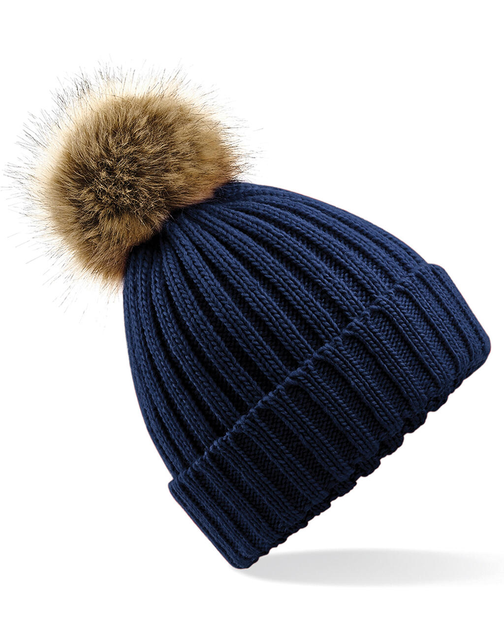 Fur Pop Pom Chunky Beanie - Vue 4