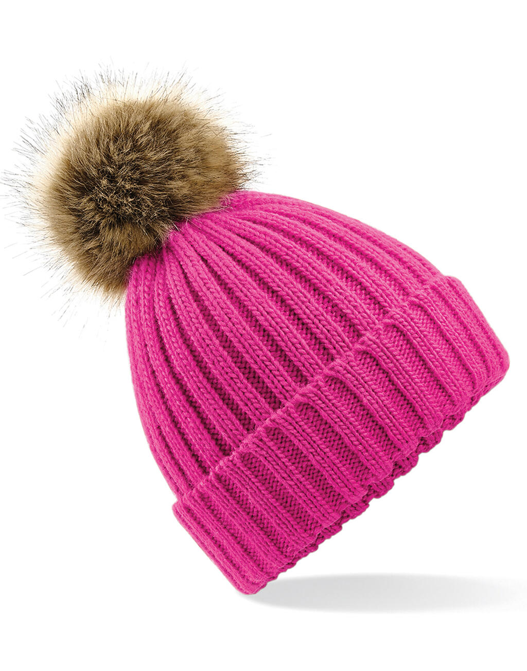 Fur Pop Pom Chunky Beanie - Vue 5