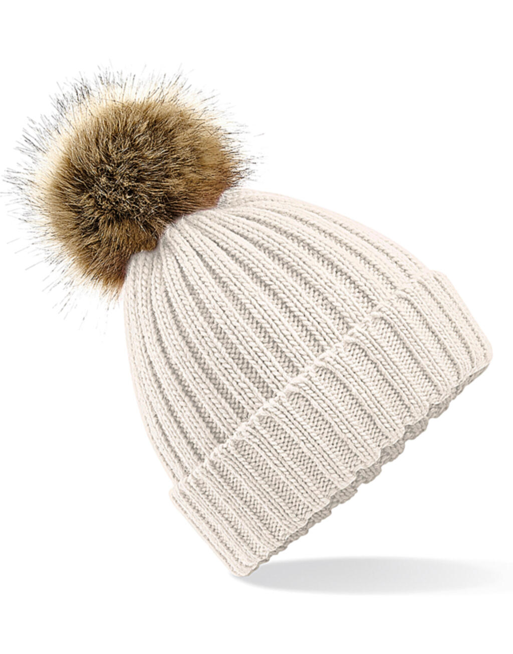 Fur Pop Pom Chunky Beanie - Vue 2