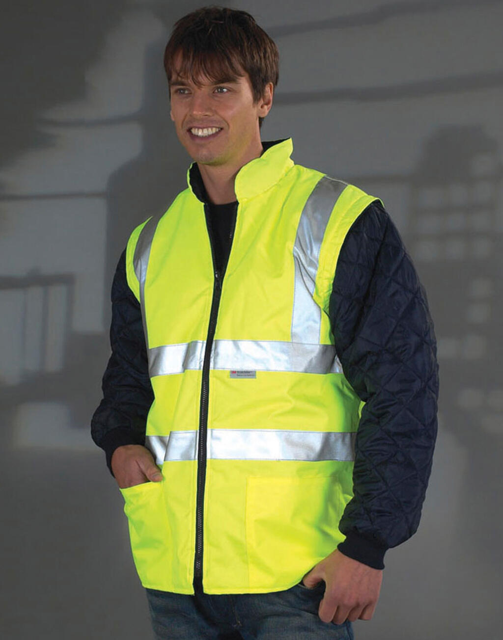 Fluo Quilted Jacket with Zip-Off Sleeves - Vue 2