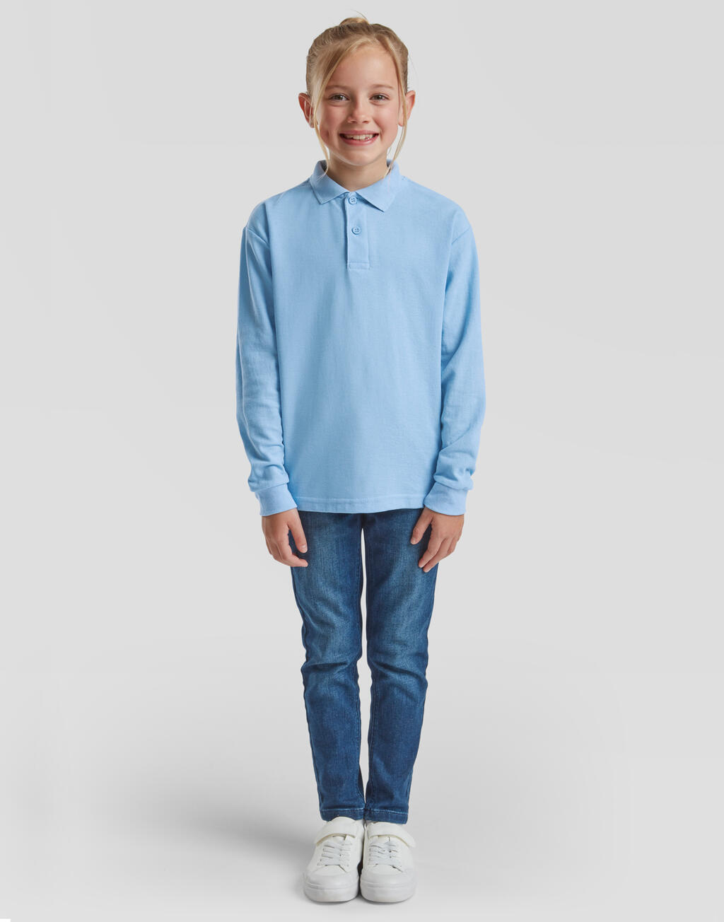 Kids 65/35 Long Sleeve Polo - Vue 3