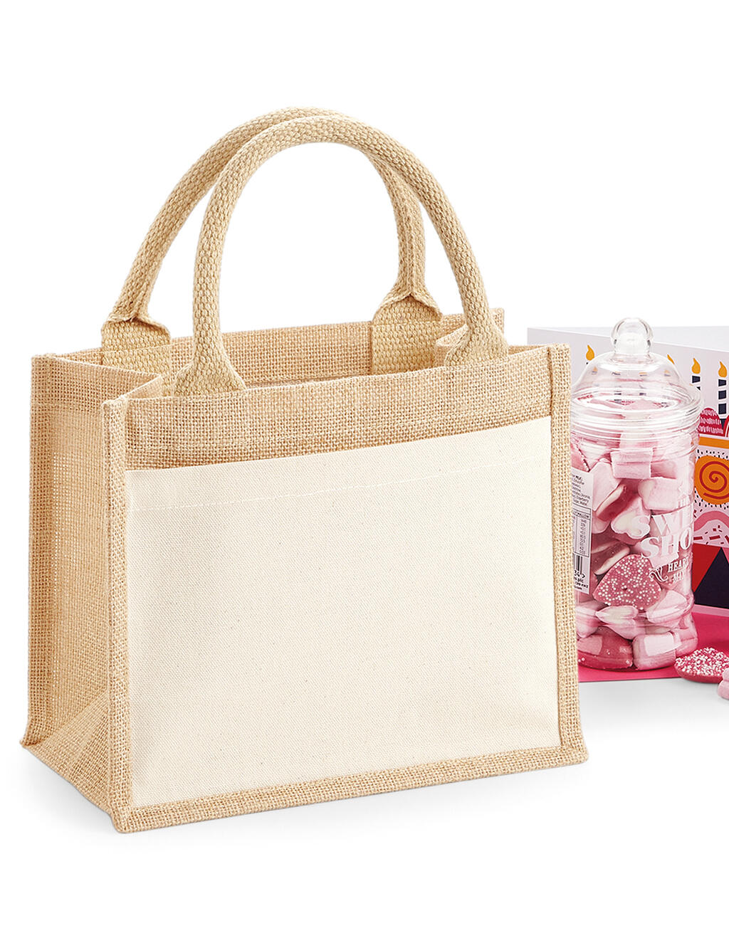 Cotton Pocket Jute Gift Bag - Vue 3