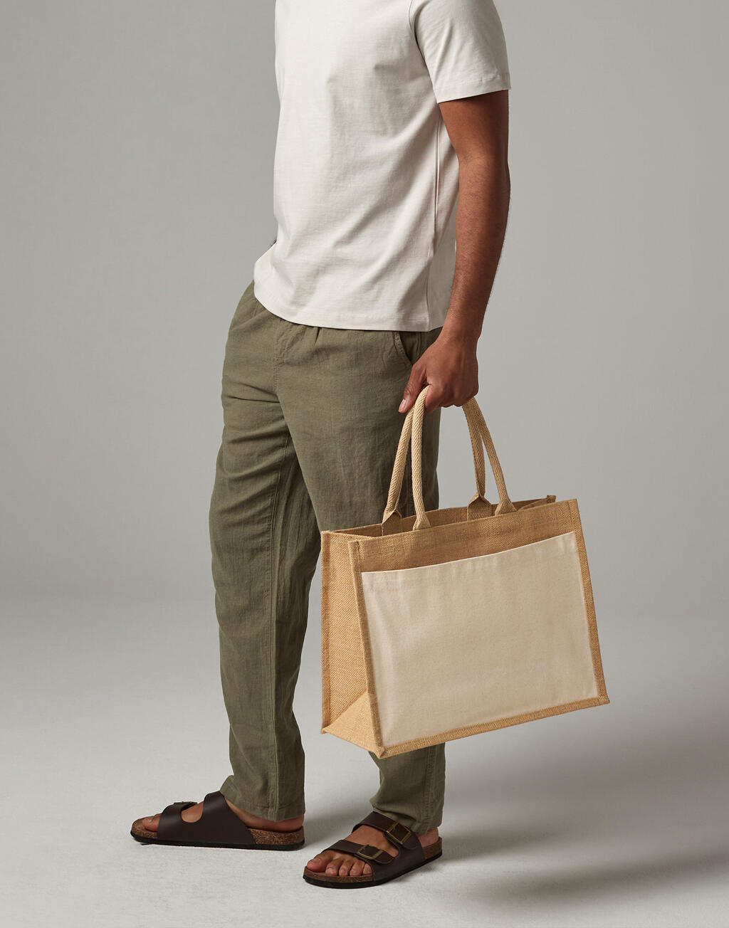 Cotton Pocket Jute Shopper - Vue 4