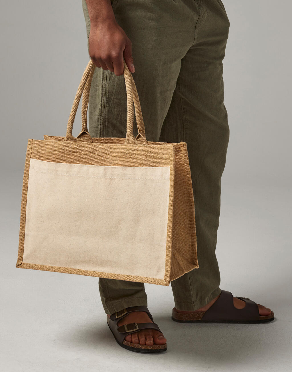 Cotton Pocket Jute Shopper - Vue 3