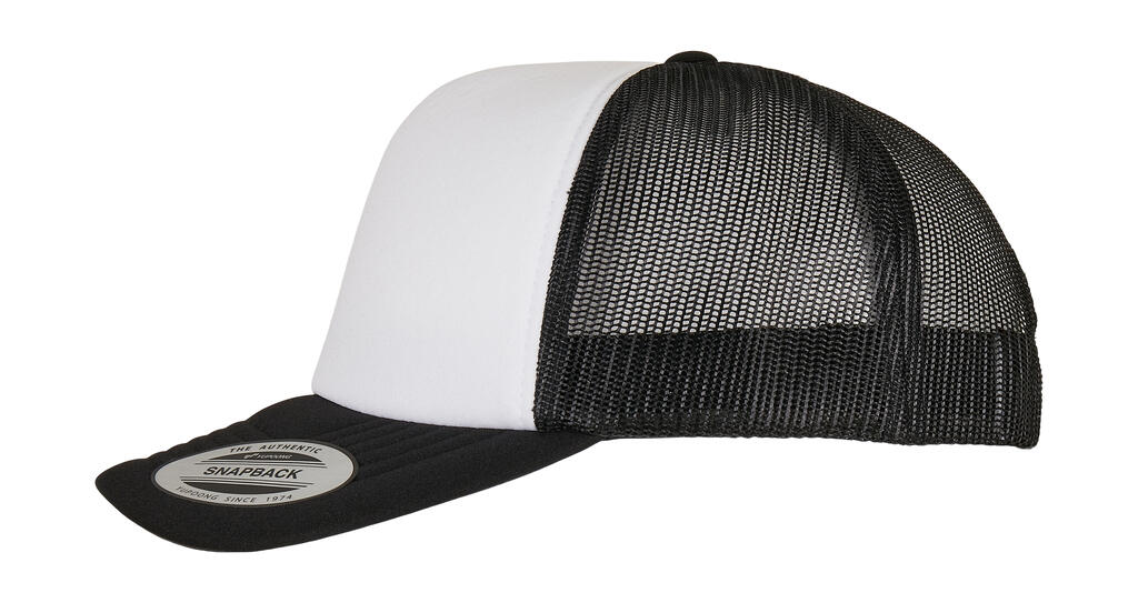 Classic Curved Foam Trucker Cap – White Front - Vue 2