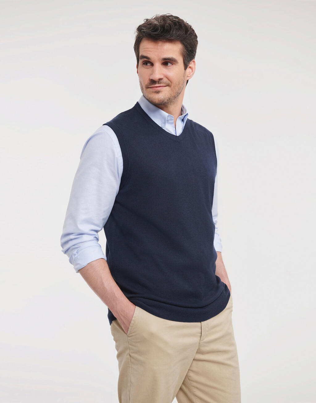 Adults' V-Neck Sleeveless Knitted Pullover - Vue 3
