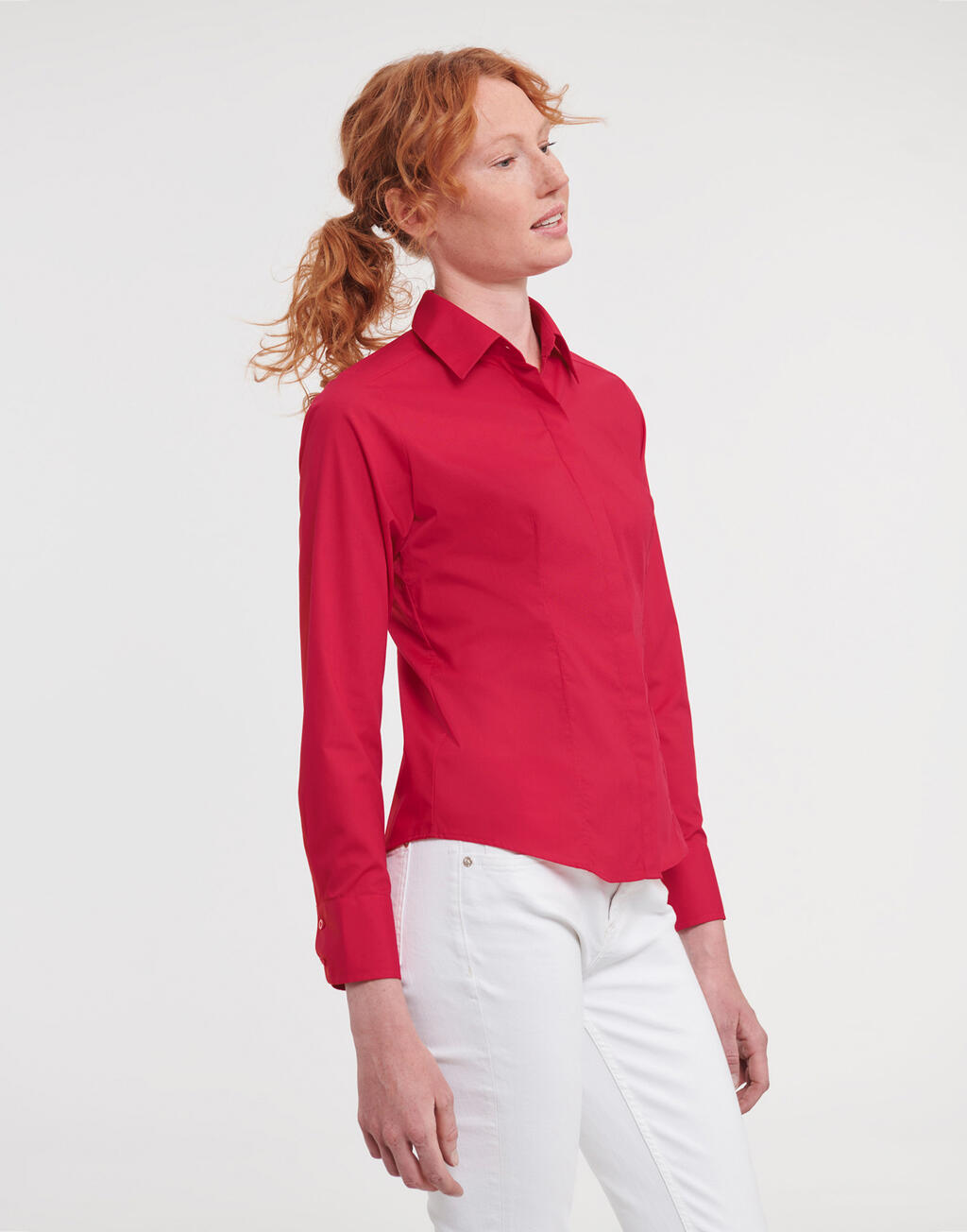 Ladies' LS Fitted Poplin Shirt - Vue 2