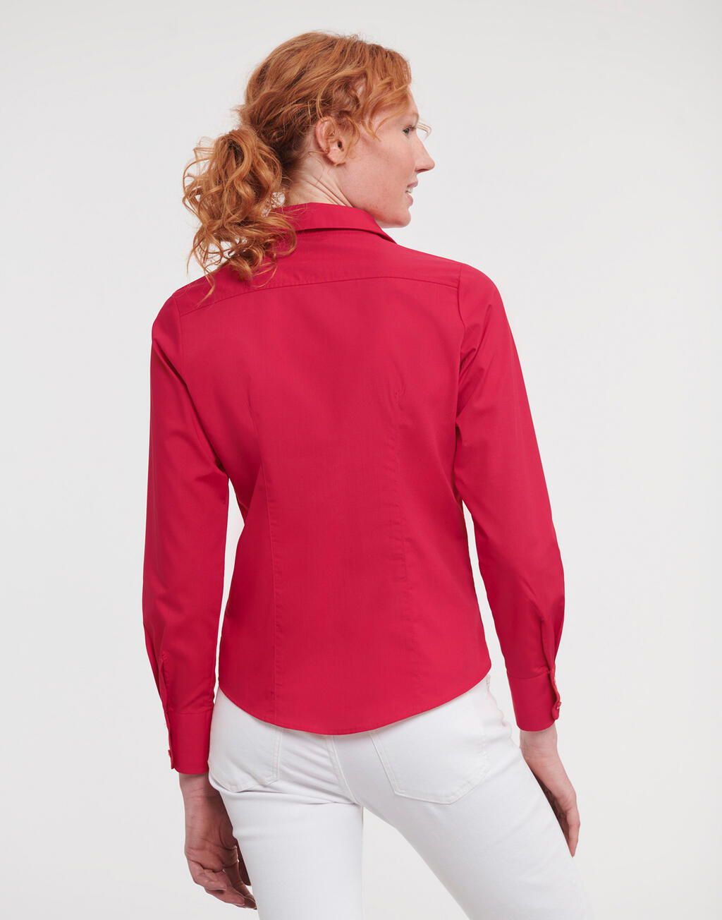 Ladies' LS Fitted Poplin Shirt - Vue 4