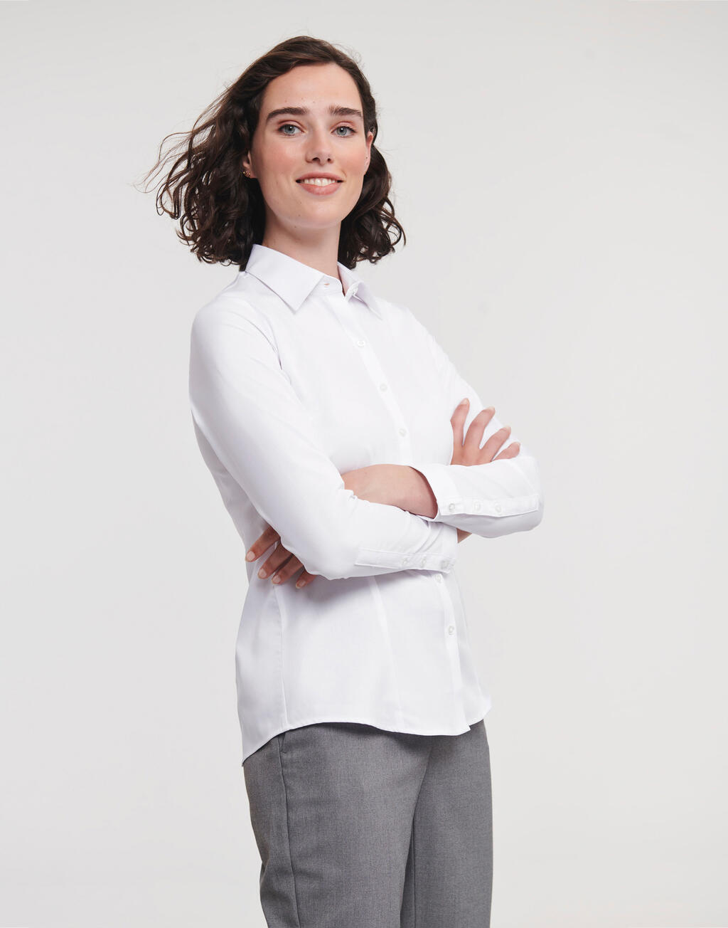 Ladies' LS Herringbone Shirt - Vue 2