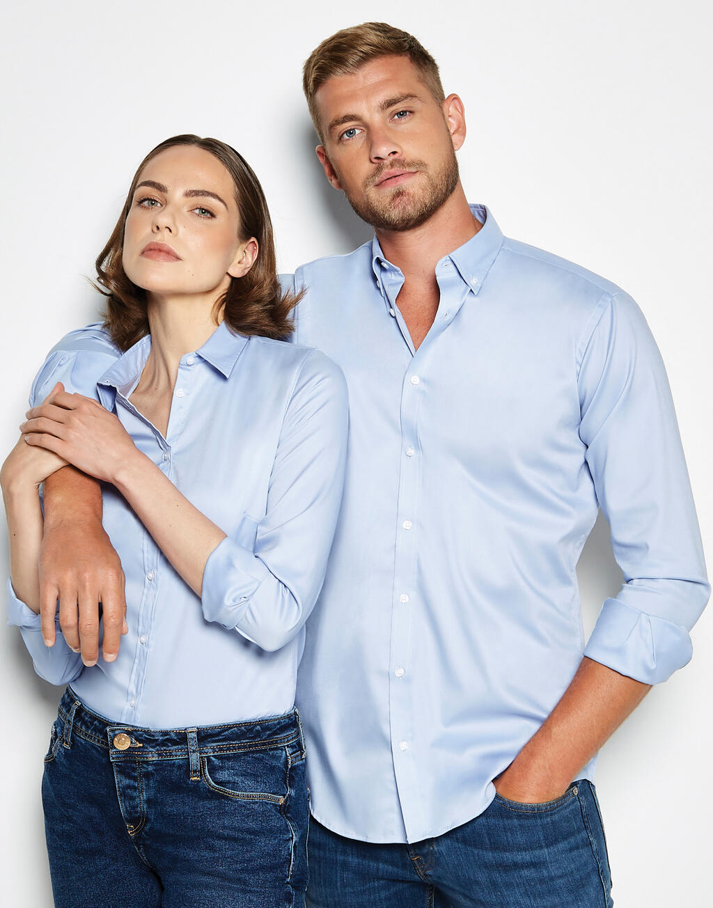Women's Tailored Fit Stretch Oxford Shirt LS - Vue 4