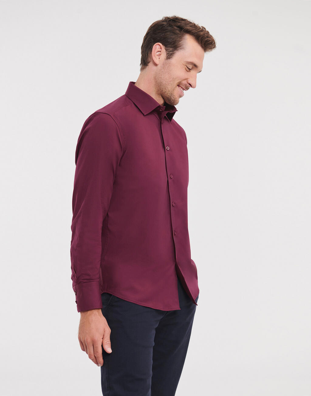 Fitted Long Sleeve Stretch Shirt - Vue 2