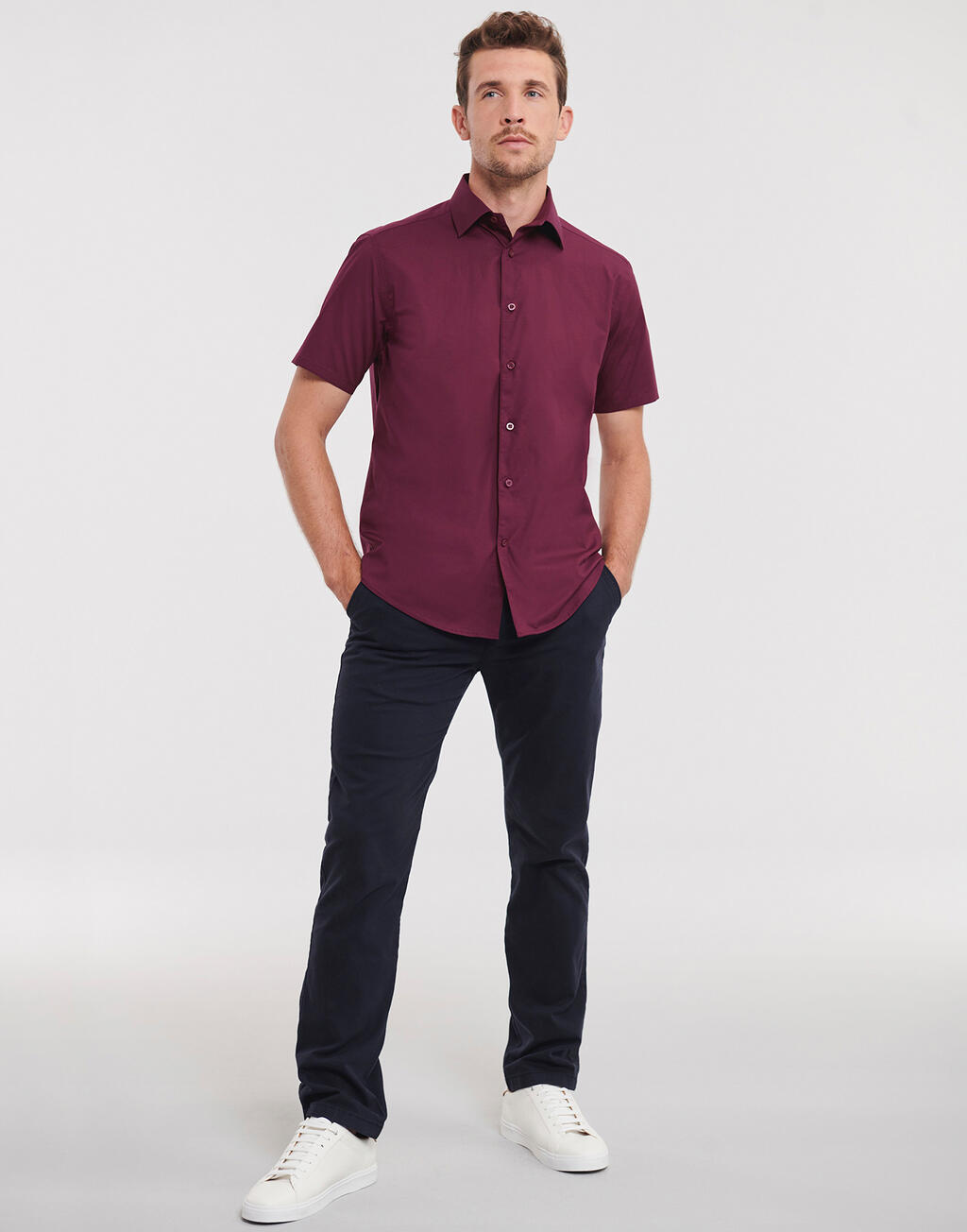 TFitted Short Sleeve Stretch Shirt - Vue 3