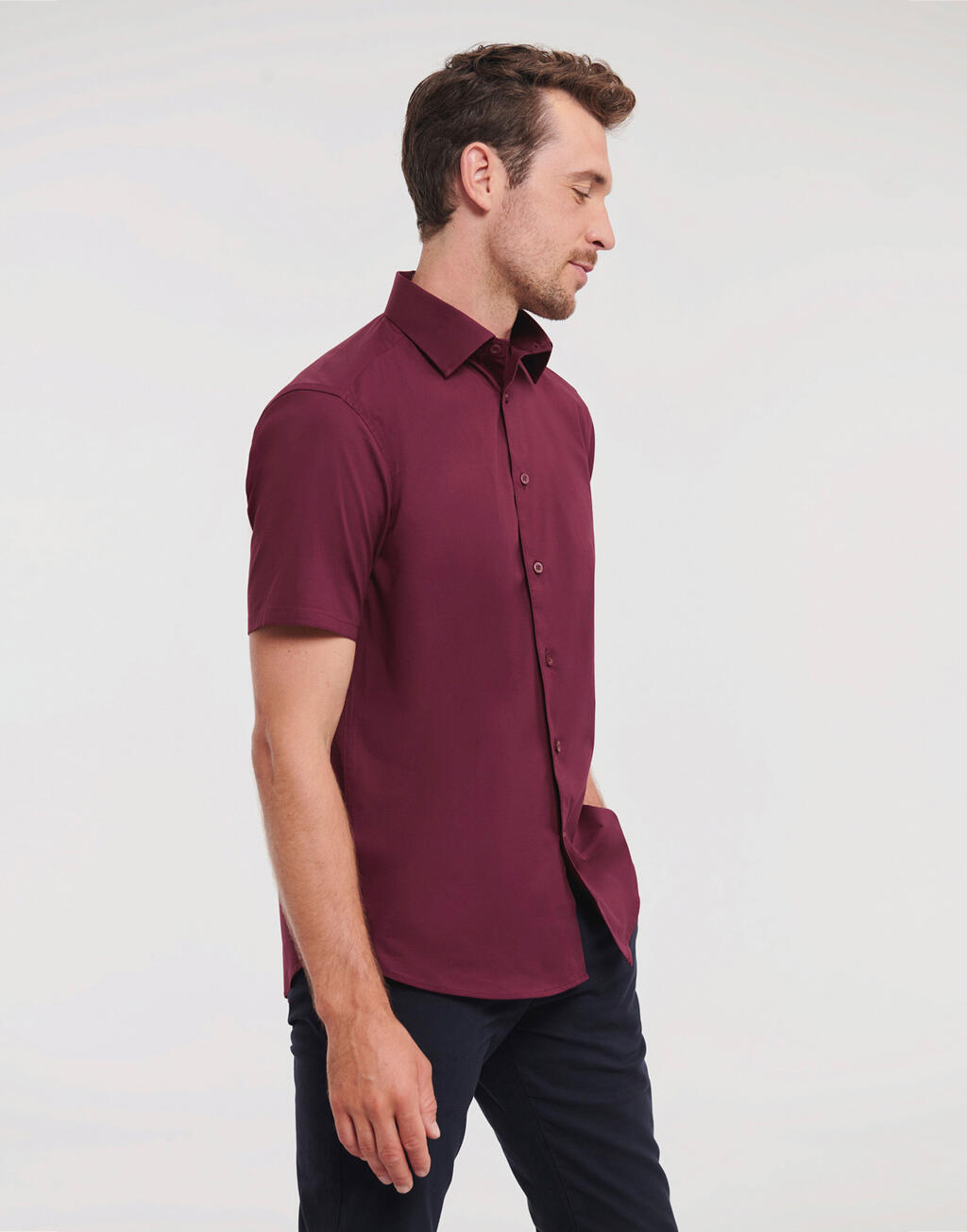 TFitted Short Sleeve Stretch Shirt - Vue 2