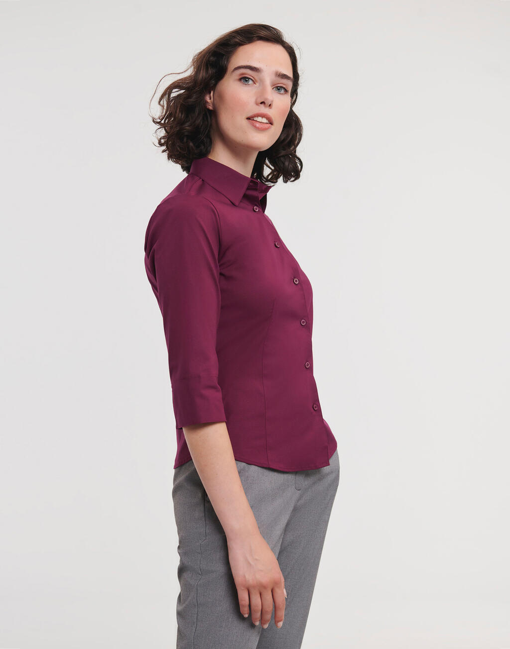 Fitted Blouse with 3/4 Sleeves - Vue 2