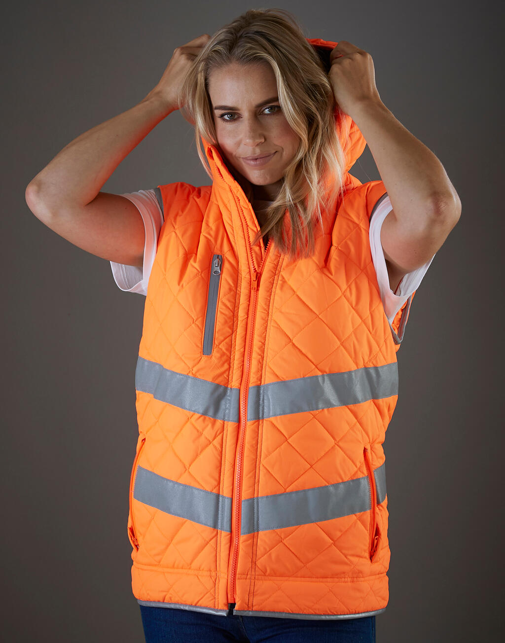 Fluo Kensington Hooded Gilet - Vue 3