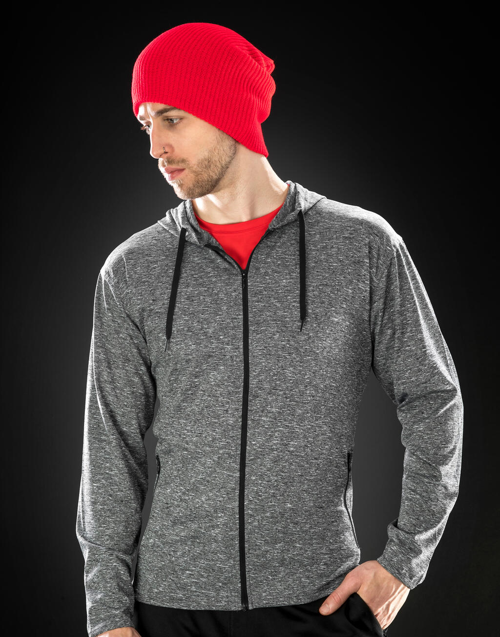 Men's Hooded Tee-Jacket - Vue 4