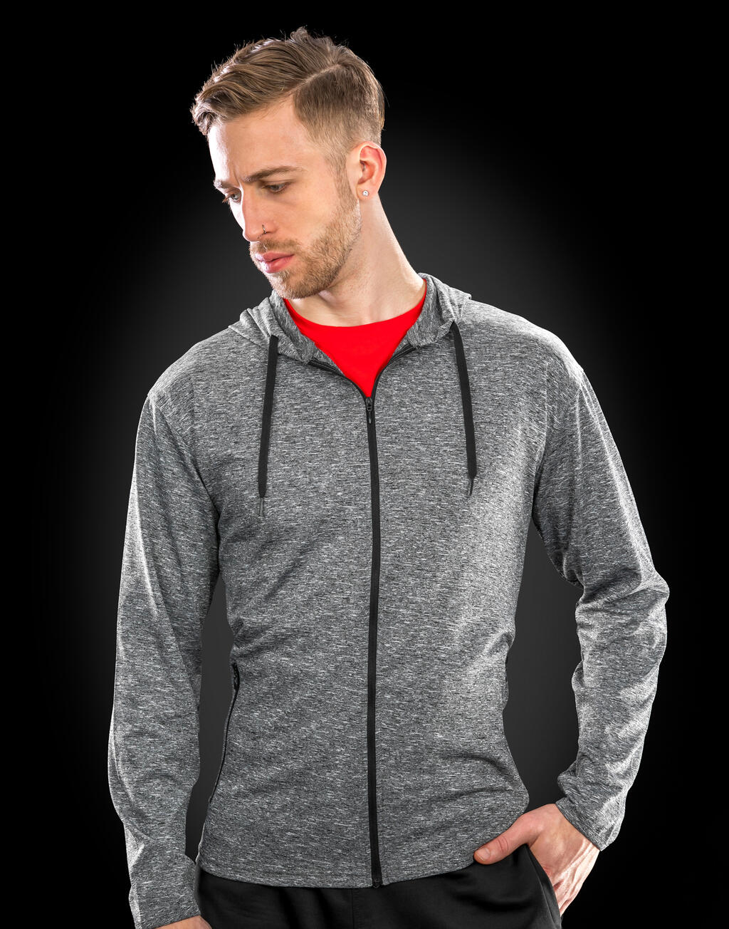 Men's Hooded Tee-Jacket - Vue 3