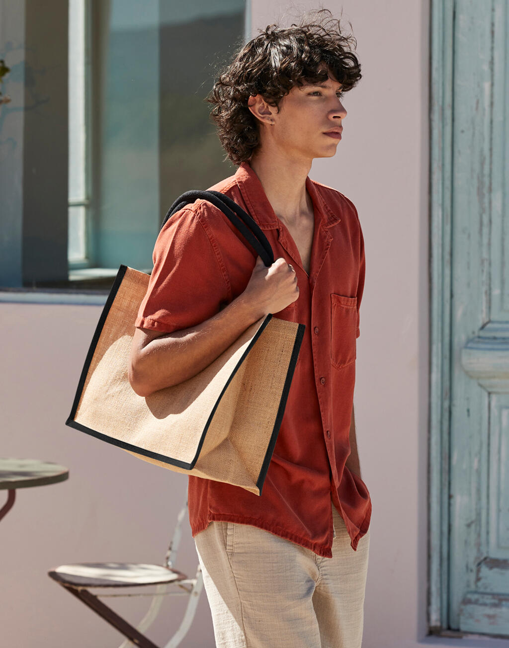Natural Starched Jute Classic Shopper - Vue 2