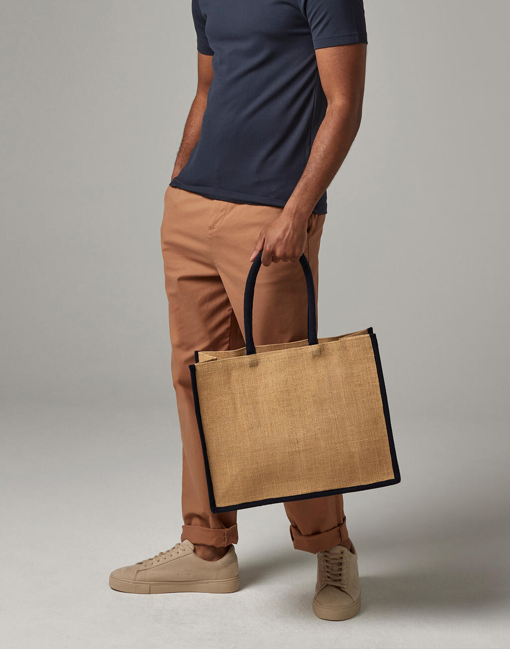 Natural Starched Jute Classic Shopper - Vue 5