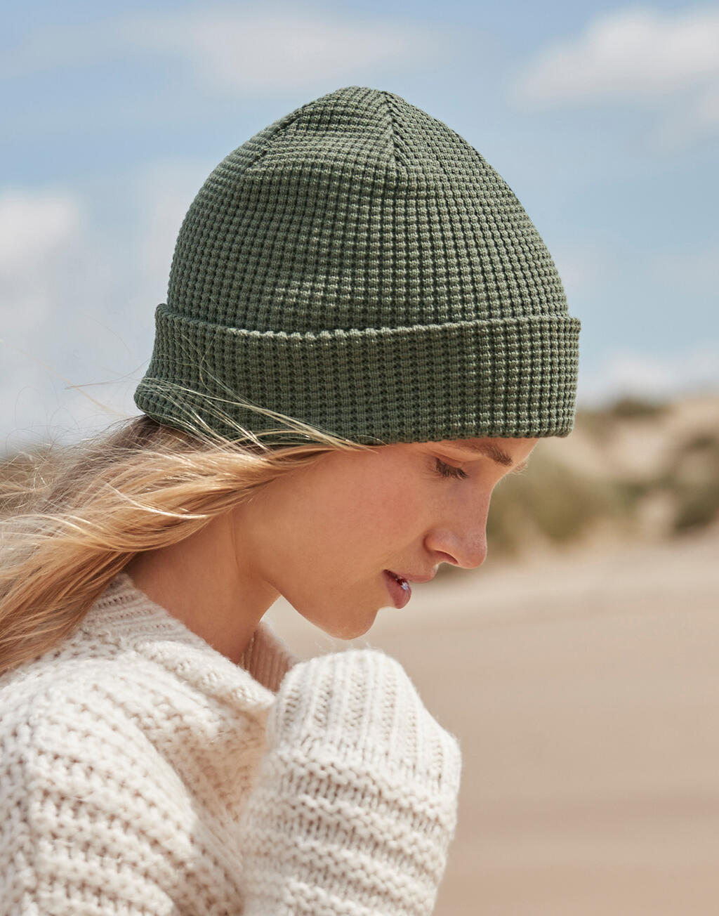 Organic Cotton Waffle Beanie - Vue 2