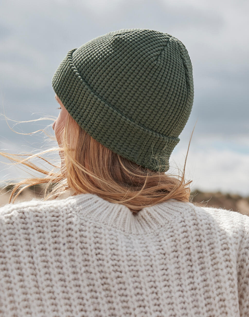 Organic Cotton Waffle Beanie - Vue 3