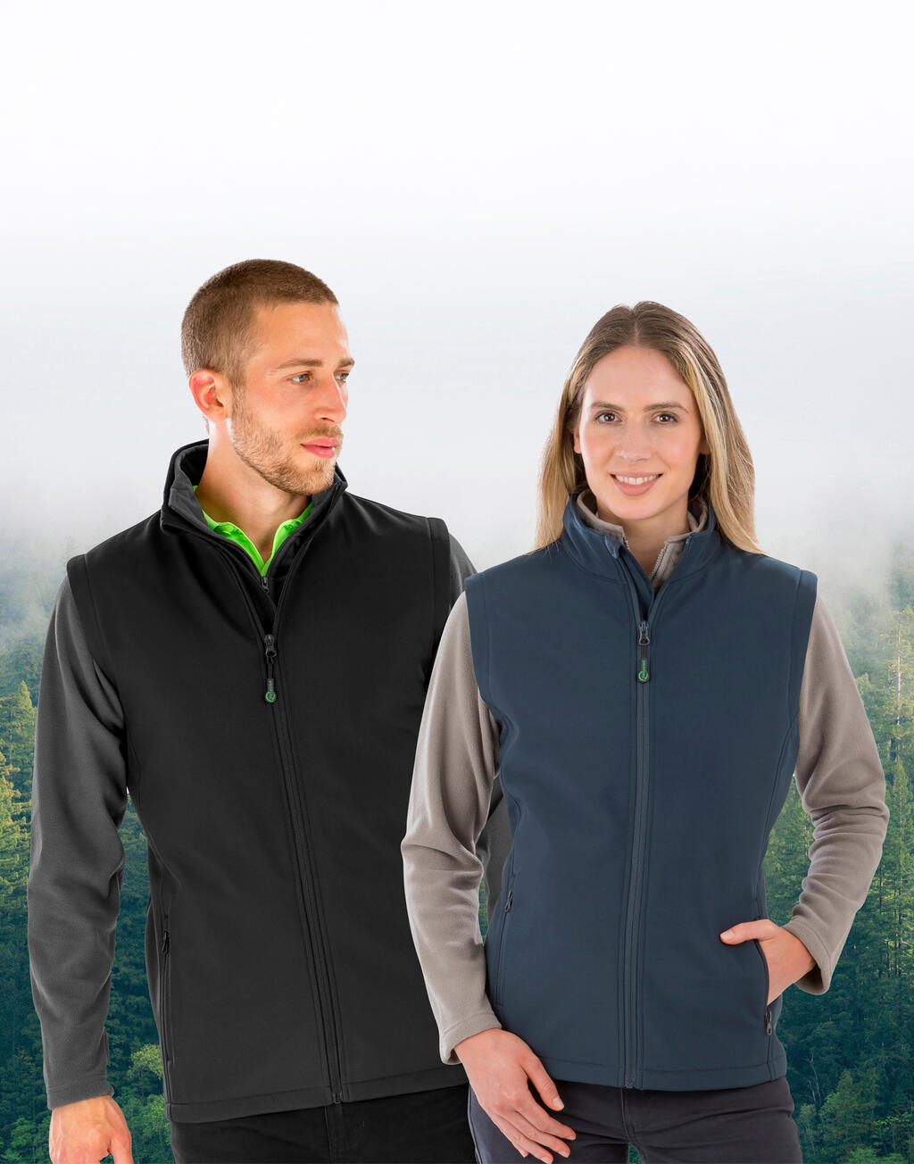 Men's Recycled 2-Layer Printable Softshell B/W - Vue 4