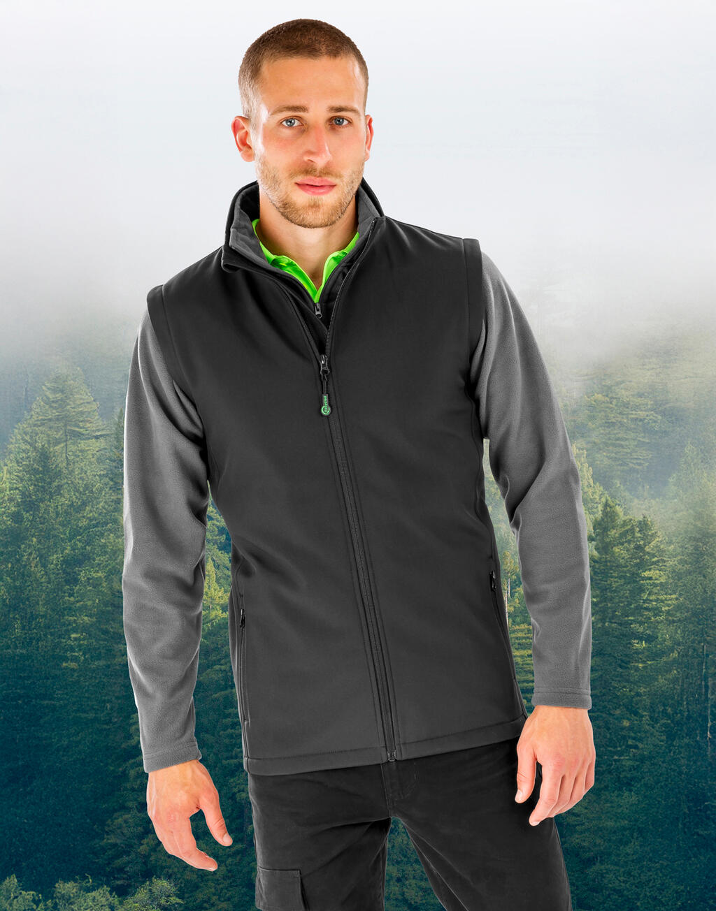 Men's Recycled 2-Layer Printable Softshell B/W - Vue 3