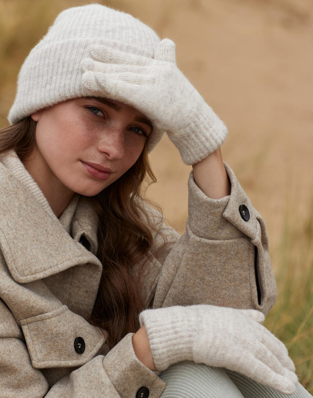Cosy Ribbed Cuff Gloves - Vue 2