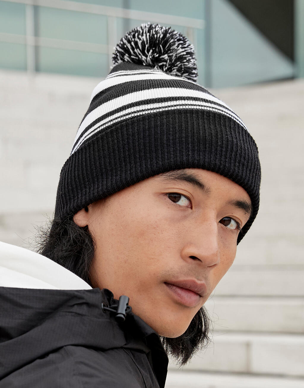 Striped Fan Beanie - Vue 2
