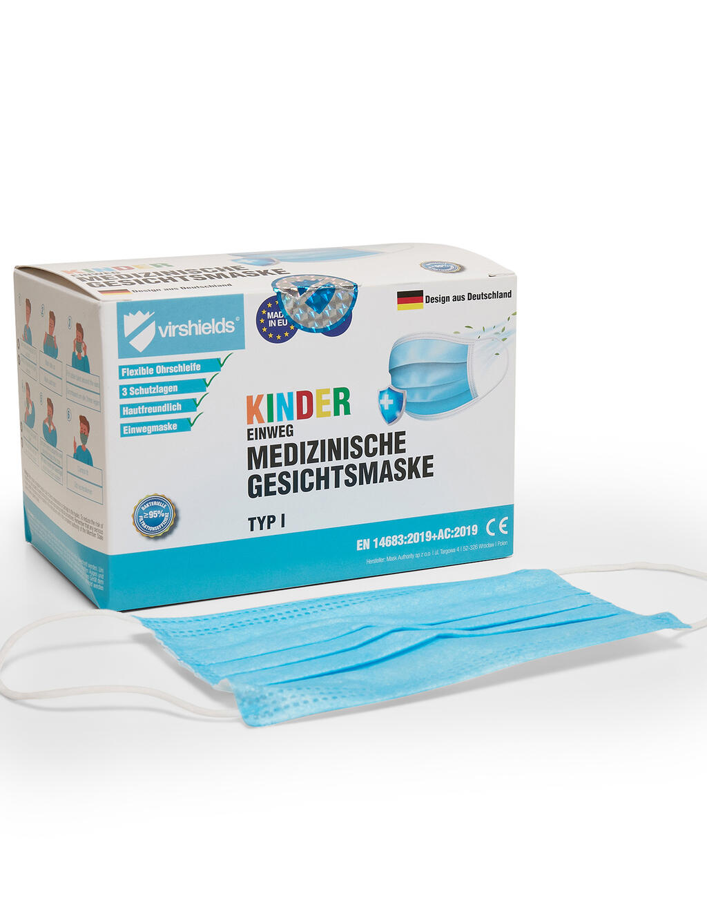 Medical face mask 3-ply Kids - Vue 4