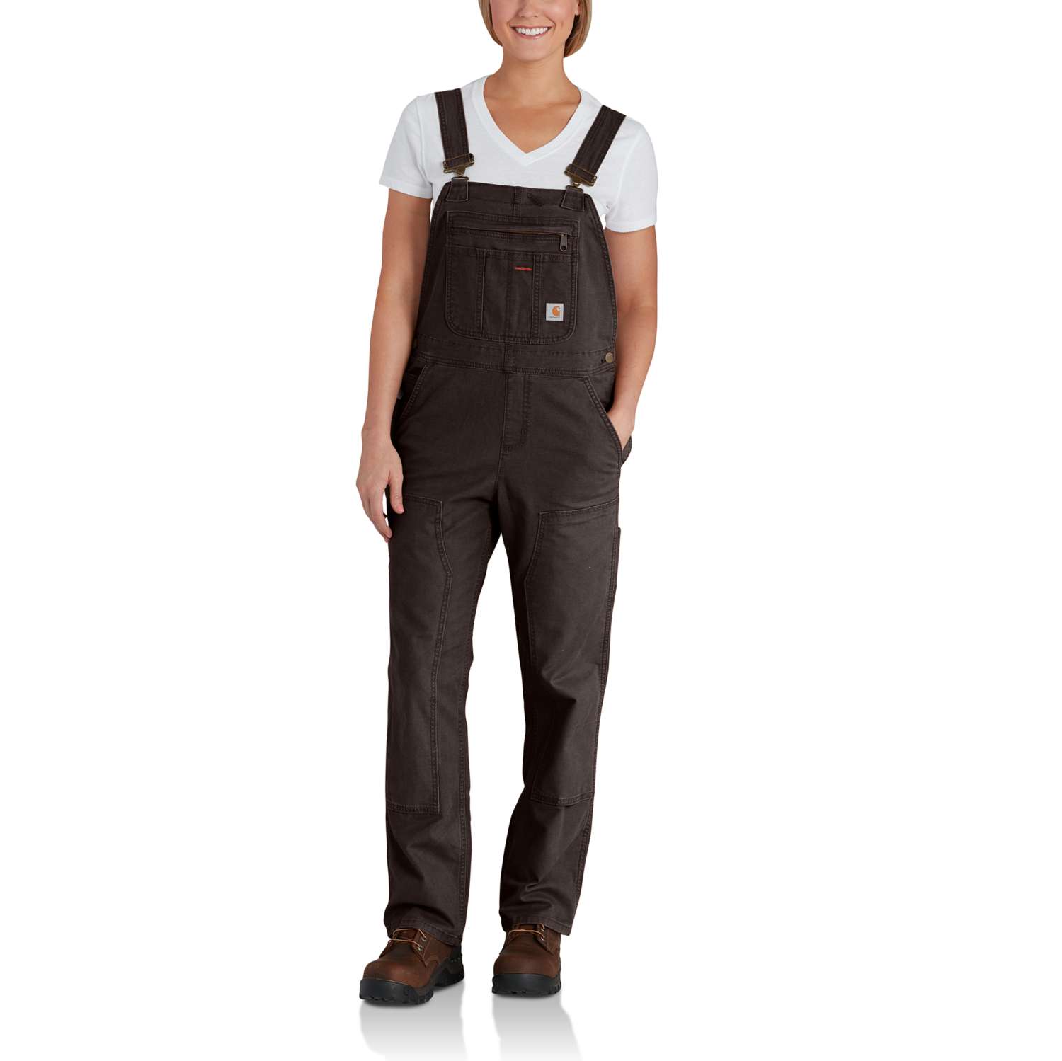 Rugged Flex™ Loose Fit Canvas Bib Dungarees - Vue 2