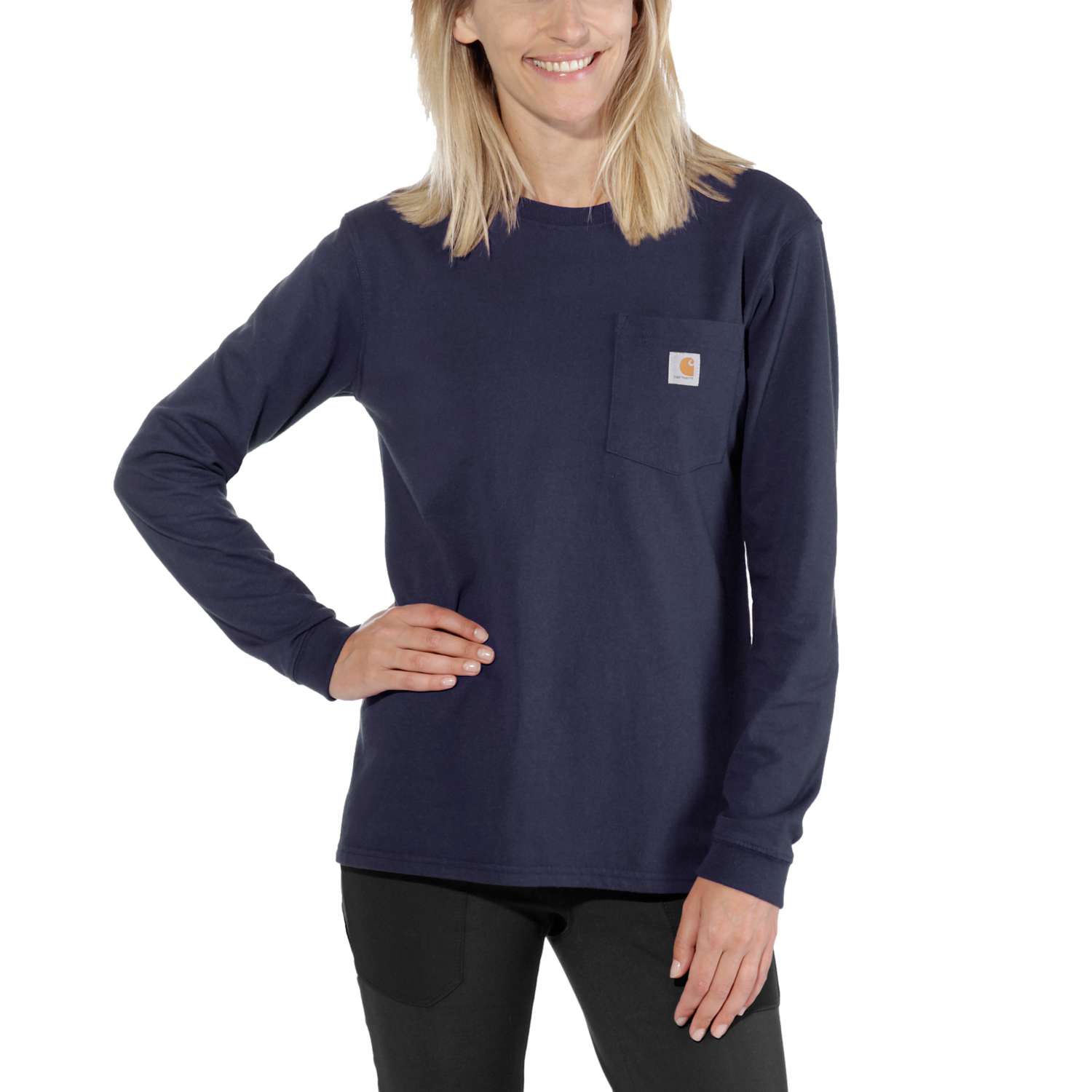 Loose Fit Heavyweight Long-Sleeve Pocket T-Shirt - Vue 2