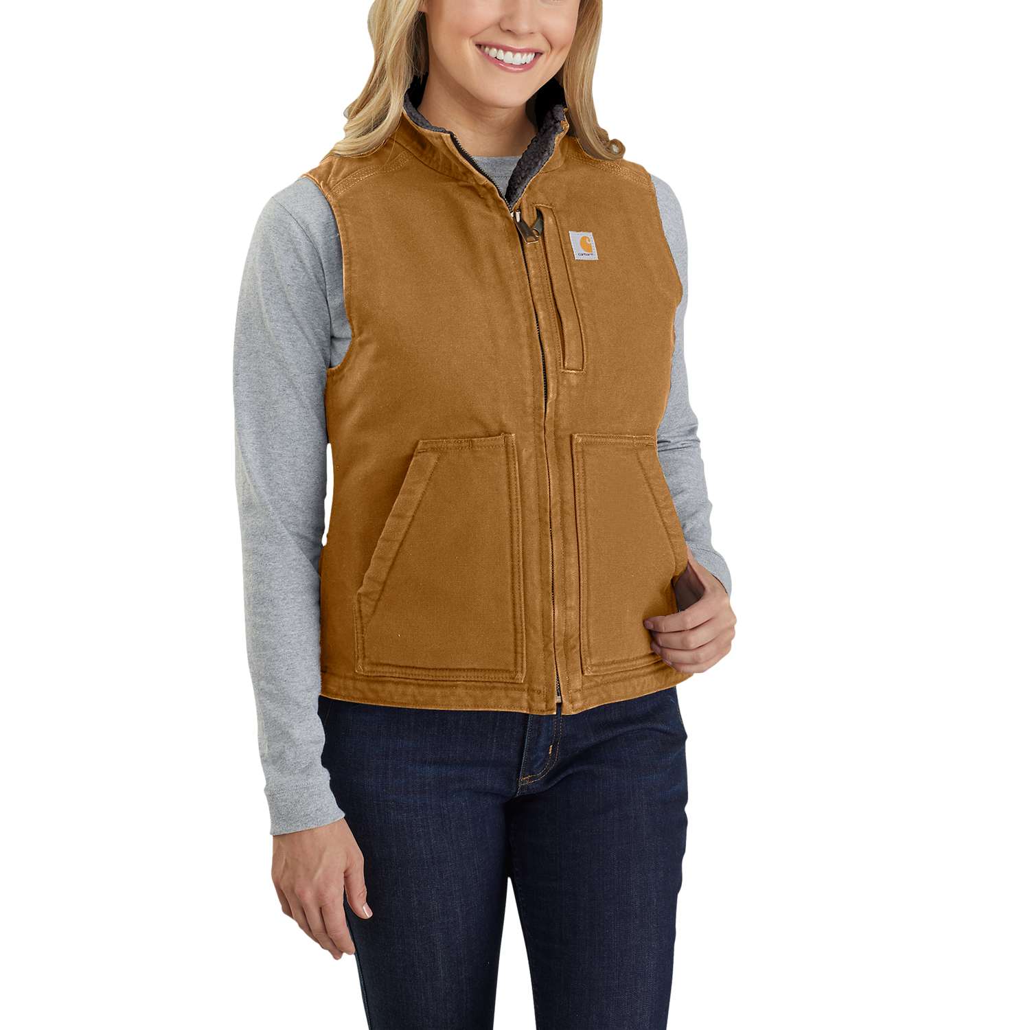 Washed Duck Mock Neck Vest - Vue 2