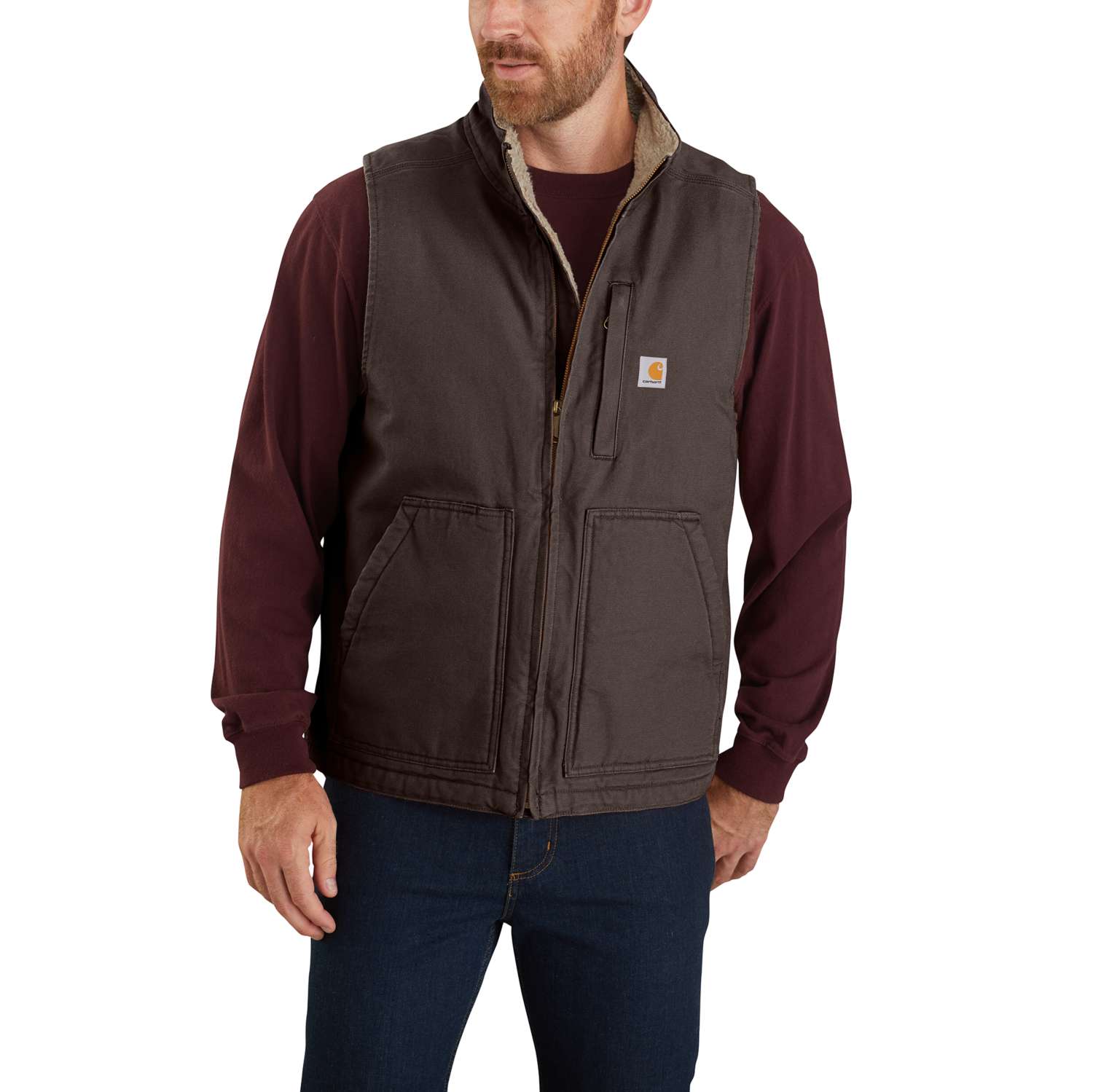 Washed Duck Mock-Neck Vest - Vue 3