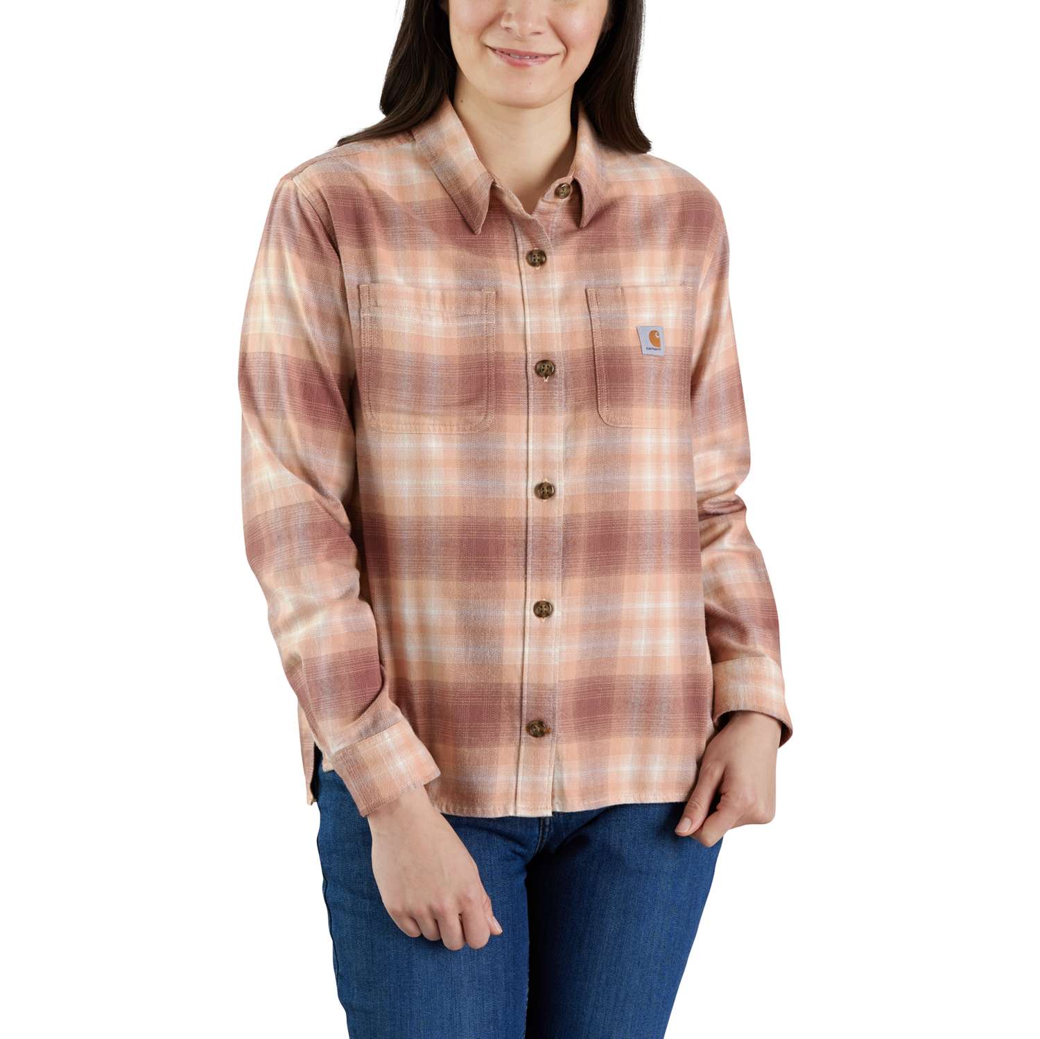 Rugged Flex™ Loose Fit Midweight Flannel Long-Sleeve Plaid Shirt - Vue 2