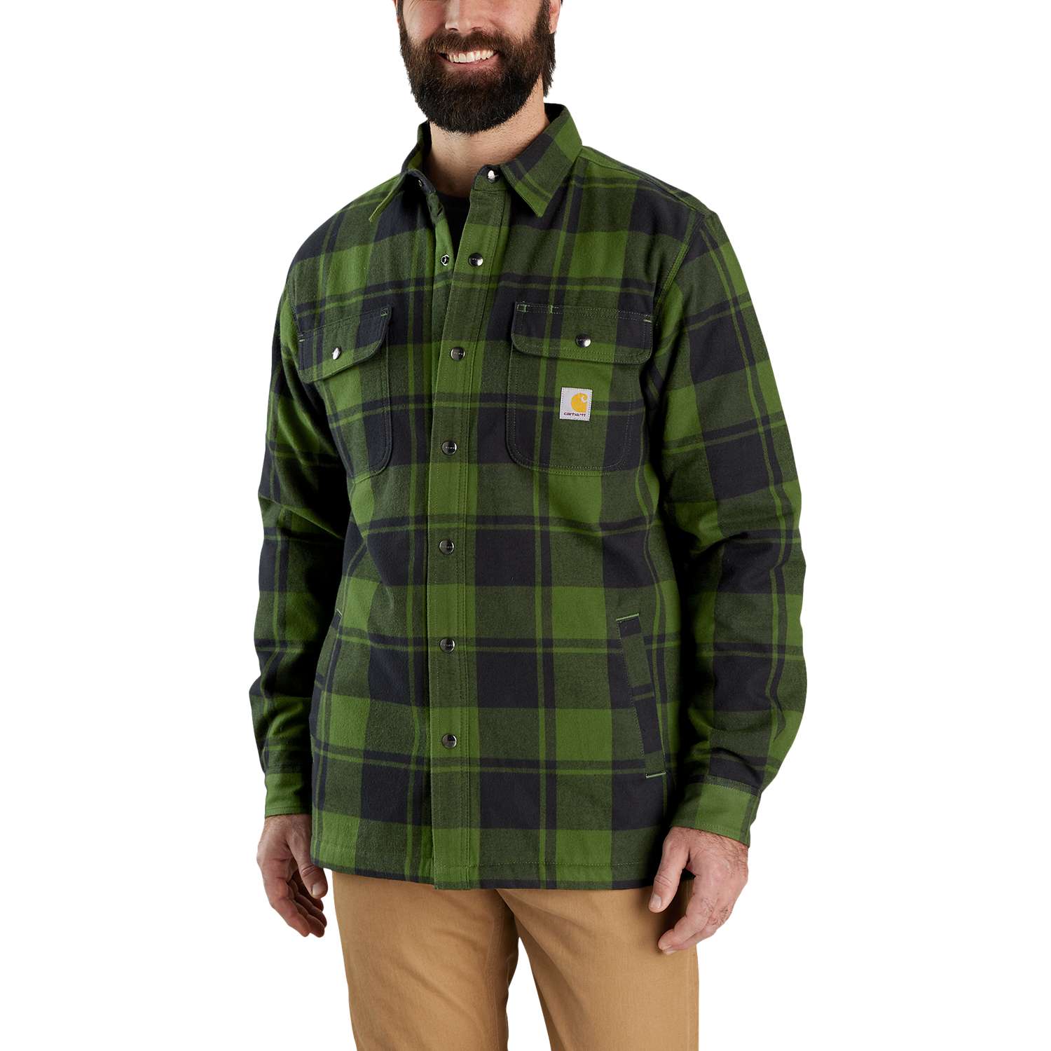 Relaxed Fit Heavyweight Flannel Sherpa-Lined Shirt Jac - Vue 3