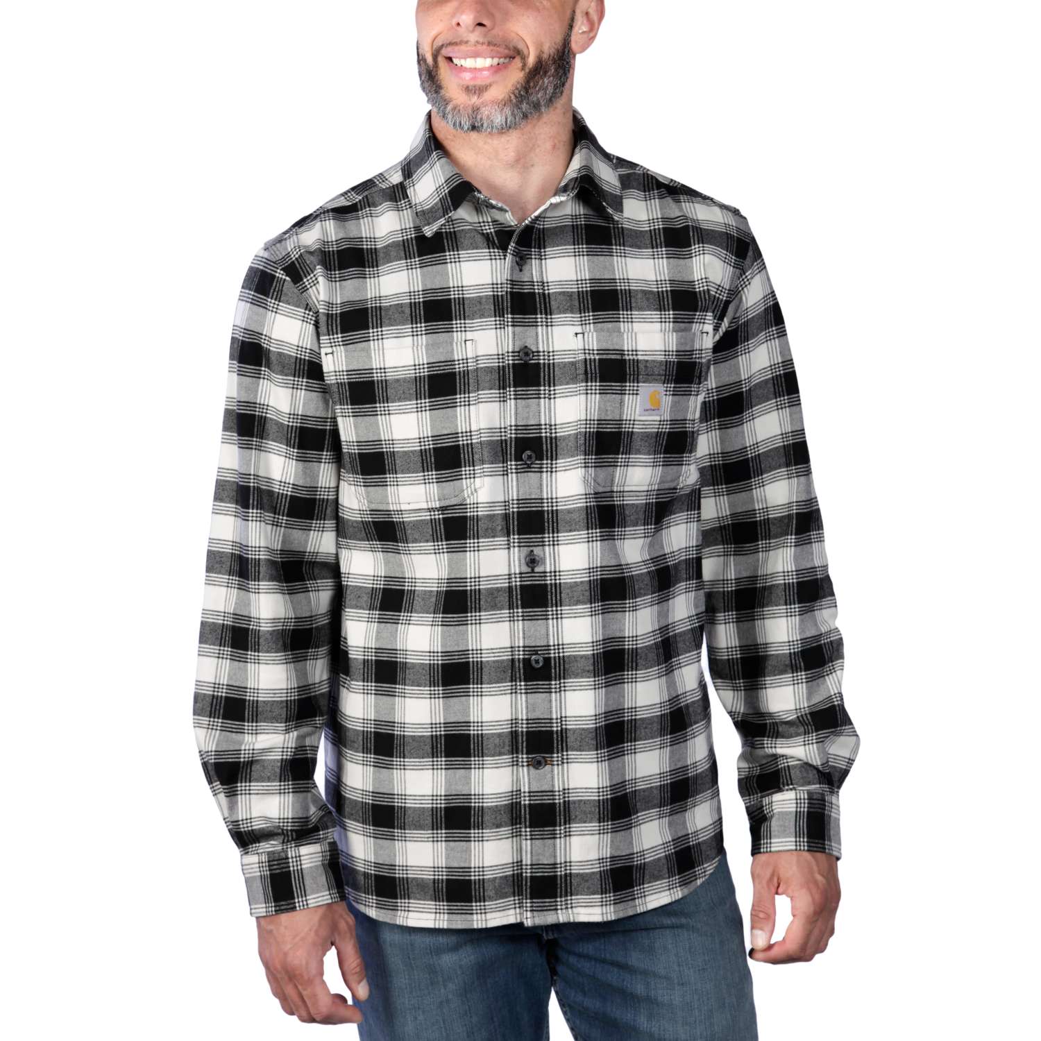 Rugged Flex™ Relaxed Fit Midweight Flannel Long-Sleeve Plaid Shirt - Vue 4